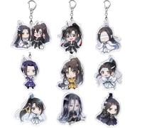 JUSONGKWCP 9 Grandmaster of Demonic Cultivations Keychain Anime Figure Keyring Pendant Cute Acrylic Chain Decor Merch