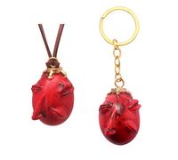JUSONGKWCP Berserks Necklace Keychain 2 Pcs Anime Berserks Egg of The King Pendant Jewellery Griffith Cosplay Accessories Red Heart Chain (Red-2pcs)