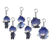 JUSONGKWCP Flins Keychain Game Figure Flins Cosplay Keyring Pendant Genshins Acryl Chain Decor Collection Pack of 6