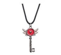 JUSONGKWCP Hazbins Alastor Hotel Necklace for Men Women, Cartoon Fashion Necklace Costume Accessories, Hazbins Alastor Hotel Key Pendant Jewellery, Cool Metal Chain for Teens