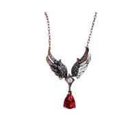 JUSONGKWCP Love Deepspace Sylus Necklace Fashion Red Gem Necklace Qinche Sylus Cosplay Accessories Pendant Jewellery Chain