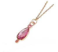 JUSONGKWCP Madoka Magica Necklace for Girls Women, Fashion Pink Gem Necklace Kaname Madoka Cosplay Accessories, Madoka Magica Pendant Jewellery, Cool Metal Chain for Teens
