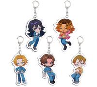JUSONGKWCP Pack of 5 Mouthwashings Keychain Game Figure Cosplay Keyring Pendant Acryl Chain Decor Mouthwashings Peripherals Collection