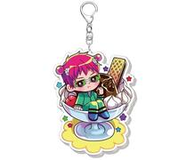 JUSONGKWCP Saikik Keychain Anime Figure Saikik Keyring Pendant Cute Acrylic Chain Decor Saikik Collections (Multicolore-1)