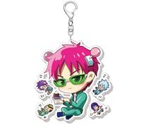 JUSONGKWCP Saikik Keychain Anime Figure Saikik Keyring Pendant Cute Acrylic Chain Decor Saikik Collections (Multicolore-4)