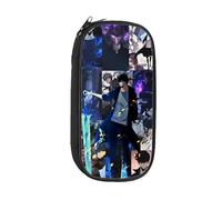 JUSONGKWCP Solo Levelings Pencil Case | Stylish, Practical, and Large Capacity Pencil Pouch | Versatile Storage for Stationery, Toiletries, Makeup, Travel & Office Supplies (Black-3)