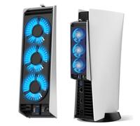 JUSPRO Cooling Fan for PS5 Accessories, Upgraded Quiet Cooler Fan with LED Light for PlayStation 5 Console/PlayStation 5 Digital Edition & Ultra HD Game Console