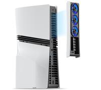 JUSPRO Cooling Fan for PS5 Pro, Quiet Enhanced Cooler Fan with Adjustable Speed, Auto Power On/Off, Cooling Accessories with USB 3.0 Port and LED Light for PlayStation 5 Pro