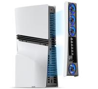 JUSPRO Cooling Fan for PS5 Pro, Quiet Upgraded 4 Cooler with Adjustable Speed, Auto On/Off, Cooling Accessories with USB 3.0 Port and LED Light for PlayStation 5 Pro