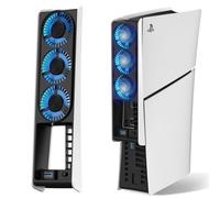 JUSPRO Cooling Fan for PS5 Slim, Upgraded Quiet Cooler Fan with LED Light for PS5 Slim Console Digital & Discs Edition