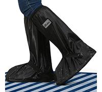 JUSPRO Waterproof Rain Boot Shoe Cover with Reflector, Non-Slip PVC Rainproof Boot Covers with Zipper for Outdoor Sports Hiking Climbing Camping Scooter Travel - 1 Pair