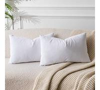 JUSPURBET 16x24 Decorative Velvet Throw Pillow Covers Cases Set of 2,White | Soft Solid Decorative Pillow Covers,for Couch Sofa Bed Chair Living Room Bedroom,Luxury Modern Home Decor,Invisible Zipper