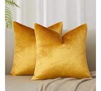 JUSPURBET Pillow Covers 24x24 Set of 2 Decorative Throw Pillow Covers Case for Couch Sofa Bed Soft Velvet Cushion Covers with Hidden Zipper for Home Decor Living Room,Golden