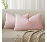 JUSPURBET Pink Throw Pillow Covers Set of 2 Decorative Velvet Pillow Covers for Couch Sofa Bed Soft Lumbar Cushion Covers with Invisible Zipper for Living Room Home Decor,14x24 inch