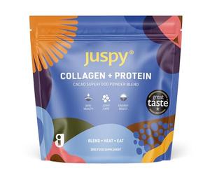 Juspy Premium Marine Collagen Powder + High Protein Cacao Superfood Blend | 8000mg Hydrolysed Marine Collagen Peptides | Skin & Joint Health | 200gr