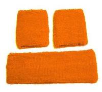 Just 4 Fun Leisurewear Neon Orange Sweatband Headband & 2 Wristbands One size