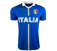 Just 4 Kicks Men's Italy Short Sleeve Shirt, Italia Classic Performance Jersey, Blue, Medium