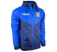 Just 4 Kicks Men's Italy Windbreaker Jacket, Italia Lightweight Waterproof Hooded Rain Jacket, Blue, M