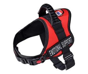 Just 4 Paws Emotional Support Dog Harness Jacket with Padded Handle | 6 Sizes | Adjustable Straps & 2 Removable Reflective Patches (Extra Large- Chest