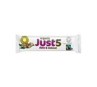 Just 5 Organic Fairtrade Date & Walnut 40g (Pack of 18)