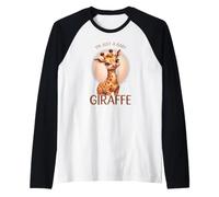Just a Baby Giraffe Cute Animal Raglan Baseball Tee