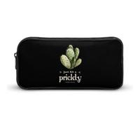 Just A Bit Prickly Cactus Plant Pencil Case Pen Holders Stationery Bag College Office Large Capacity Pouch for Men Women