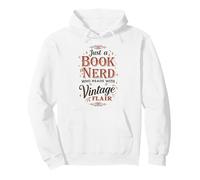 Just a Book Nerd Who Reads with Classic Vintage Flair Retro Pullover Hoodie