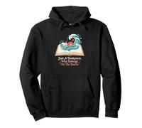 Just A Bookworm Who Belongs On The Beach Reader Pullover Hoodie
