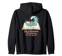 Just A Bookworm Who Belongs On The Beach Reader Zip Hoodie