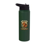 Just A Boy Loves Highland Cows Skate Farmer Highland Cattle Stainless Steel Insulated Water Bottle