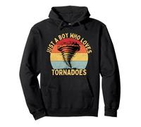 Just A Boy Tornado Birthday Storm Chaser Boys Tornado Kids Pullover Hoodie