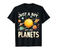 Just A Boy Who Love Planets Solar System Space Lover Vintage T-Shirt