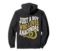 Just A Boy Who Loves Anacondas Retro Snake Herping Pullover Hoodie