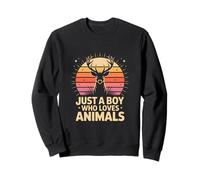 Just A Boy Who Loves Animals Deer Wildlife Nature Sweatshirt