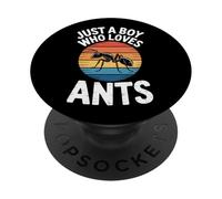Just A Boy Who Loves Ants For Bug Collectors Antkeeper Nerd PopSockets Adhesive PopGrip