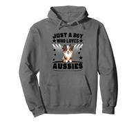 Just A Boy Who Loves Aussies Funny Australian Shepherd Pullover Hoodie