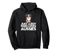 Just A Boy Who Loves Aussies Funny Australian Shepherd Pullover Hoodie