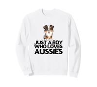 Just A Boy Who Loves Aussies Funny Australian Shepherd Sweatshirt