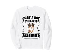Just A Boy Who Loves Aussies Funny Australian Shepherd Sweatshirt