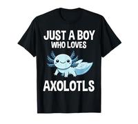 Just A Boy Who Loves Axolotls Cute Axolotl T-Shirt