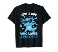Just a Boy Who Loves Axolotls Funny Adorable Pet Dabbing T-Shirt