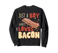 Just A Boy Who Loves Bacon Funny Food Lover Design Sweatshirt