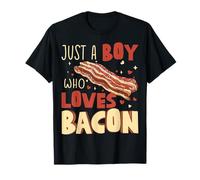 Just A Boy Who Loves Bacon Funny Food Lover Design T-Shirt