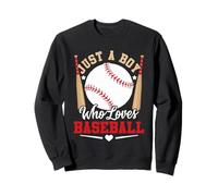 Just a Boy Who Loves Baseball Bat and Ball Design Sweatshirt