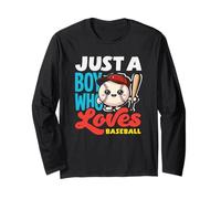 Just A Boy Who Loves Baseball Cute Kids Sports Long Sleeve T-Shirt