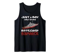 Just A Boy Who Loves Battleships & Bismarck German Ship WW2 Tank Top