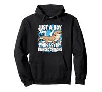 Just A Boy Who Loves Bearded Dragons Funny Lizard Boys Kids Pullover Hoodie