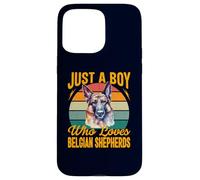 Just a Boy Who Loves Belgian Shepherd Dog Retro For Men Kids Case for iPhone 15 Pro Max
