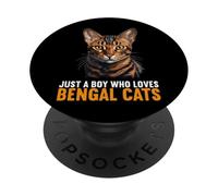 Just a Boy who loves Bengal Cats Bengal Cat PopSockets Adhesive PopGrip