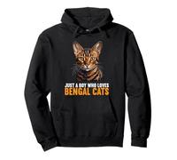 Just a Boy who loves Bengal Cats Bengal Cat Pullover Hoodie